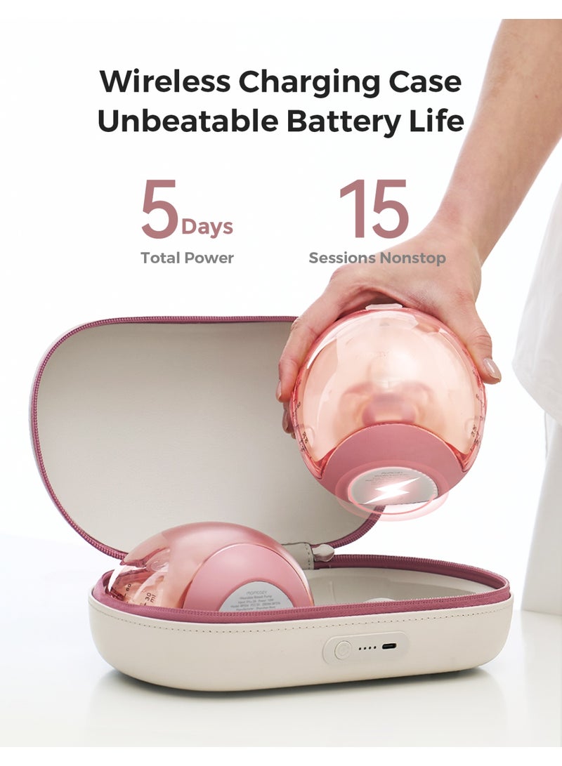 Momcozy Air 1 Ultra-Slim Breast Pump, Hands-Free Wearable Pump with Wireless Charging Case & App Control with Auto Mode & Full-Milk Alert, Industry-First Transparent Top for Easy Nipple Alignment - Image 5